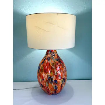 Large Hand Blown Glass Millefiori Lamp