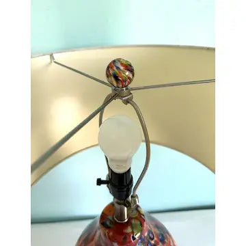 Large Hand Blown Glass Millefiori Lamp