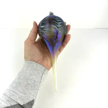 Large Hand Blown Iridescent Glass Ornament