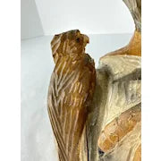 Large Hand Carved Folk Art Eagle and Eaglet