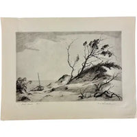 Limited Edition “Sand Dunes” Drypoint Print by Ronau William Woiceske Circa 1930