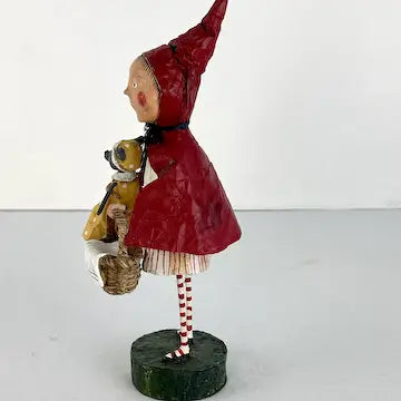 Lori Mitchell Paper Mache Folk Art Little Red Riding Hood Figurine