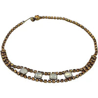 Midcentury Faux Moonstone Choker Necklace