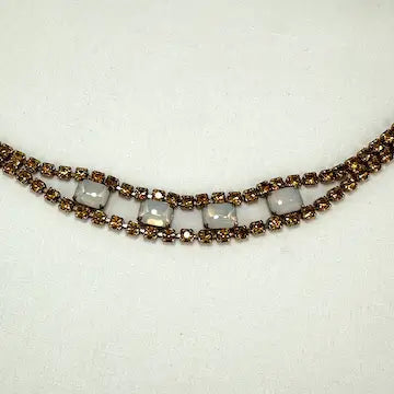 Midcentury Faux Moonstone Choker Necklace