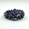 Midcentury Sterling Silver Iolite Cluster Ring