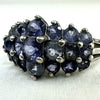 Midcentury Sterling Silver Iolite Cluster Ring