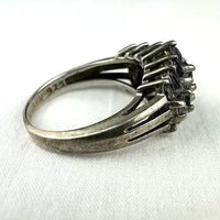 Midcentury Sterling Silver Iolite Cluster Ring