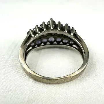 Midcentury Sterling Silver Iolite Cluster Ring