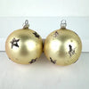 Midcentury West German Glass Ornaments with Mica Stars