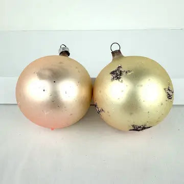 Midcentury West German Glass Ornaments with Mica Stars