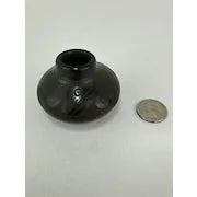 Miniature Black Native American Pottery Vase Signed RPL