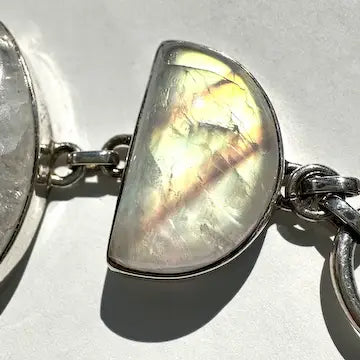 Moonstone and Sterling Silver Link Bracelet