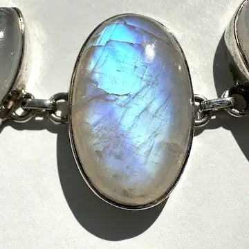 Moonstone and Sterling Silver Link Bracelet