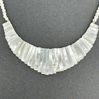 Mother of Pearl Bib Necklace with 14K Clasp