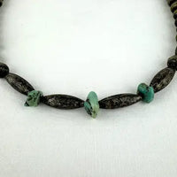 Native American Silver Pearl & Turquoise Choker Necklace