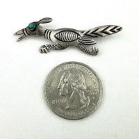 Native American Sterling Silver Roadrunner Vintage Pin