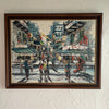 T Chan Original Oil Painting of a Hong Kong Street Scene