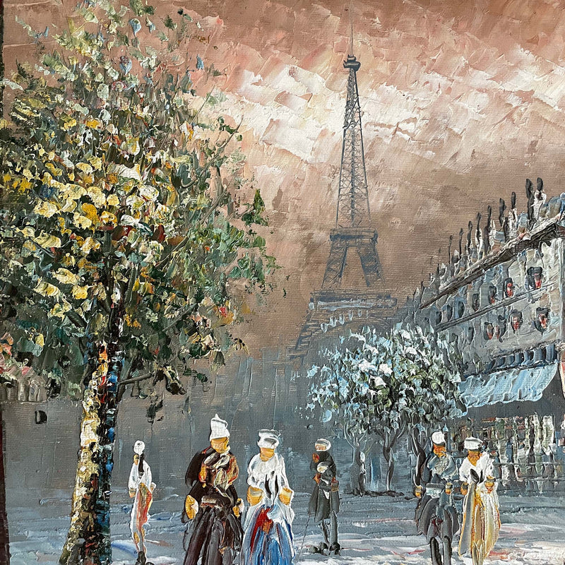 Burnz Eiffel Tower Original Oil Painting