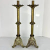 Pair of Antique Italian Paschal Brass Altar Candlesticks