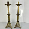 Pair of Antique Italian Paschal Brass Altar Candlesticks