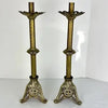 Pair of Antique Italian Paschal Brass Altar Candlesticks