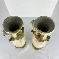 Pair of Art Nouveau Royal Dux Bohemia Porcelain Mantle Vases