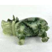 Pair of Carved Jade Rhino Dragons Early 20thc