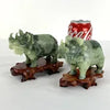 Pair of Carved Jade Rhino Dragons Early 20thc