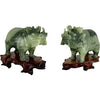 Pair of Carved Jade Rhino Dragons Early 20thc