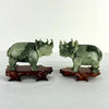 Pair of Carved Jade Rhino Dragons Early 20thc