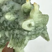 Pair of Carved Jade Rhino Dragons Early 20thc