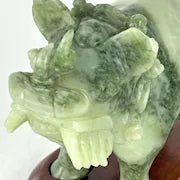 Pair of Carved Jade Rhino Dragons Early 20thc