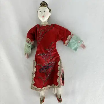 Pair of Early 20th c Chinese Opera Dolls