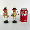 Pair of Lori Mitchell Folk Art Figurines Guide and Princess