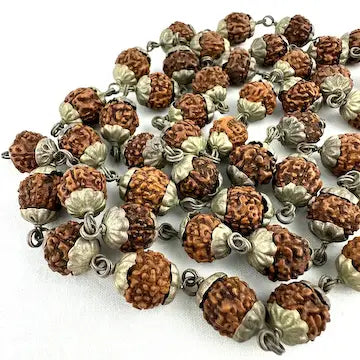 Rudraksha Mala Sterling Capped Prayer Beads