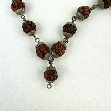 Rudraksha Mala Sterling Capped Prayer Beads