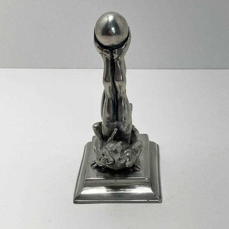 Elias Pewter Sculpture of Two Jesters Balancing a Ball