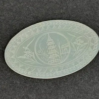 Six Oval Antique Chinese Mother of Pearl Gaming Tokens