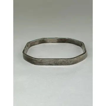 terling Silver and Turquoise Bangle Bracelet from Taxco Mexico