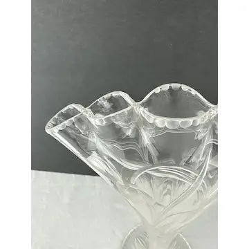 Stevens and Williams Fan Shaped “Rock Crystal”  Vase