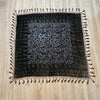 Vintage Jinjiao Black Velvet Burnout Coverlet