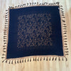 Vintage Jinjiao Black Velvet Burnout Coverlet