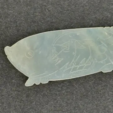 Ten Fish Shaped Antique Chinese Gaming Chips