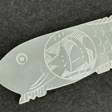 Ten Fish Shaped Antique Chinese Gaming Chips