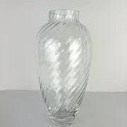 Tiffany Optic Swirl Crystal Vase 13.5”