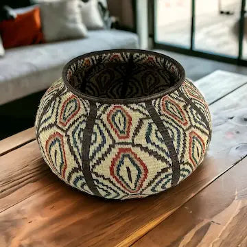 Tightly Woven Wounaan-Embera Panama Tribe Basket