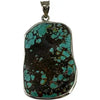 Turquoise Pendant with Matrix Signed KJ