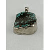 Turquoise Pendant with Matrix Signed KJ