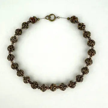 Unusual Bakelite Caged Bead Choker on a Dainty Chain