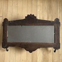 Victorian Carved Walnut Mirror with Coat Hook